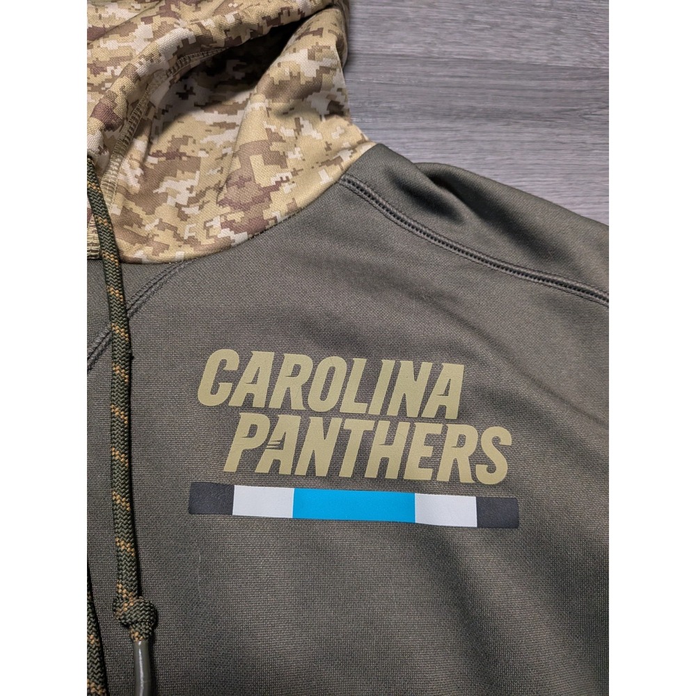 Nike Carolina Panthers Salute to Service Army Green Camo On‎ Field Hoodie Size M - Picture 3 of 11